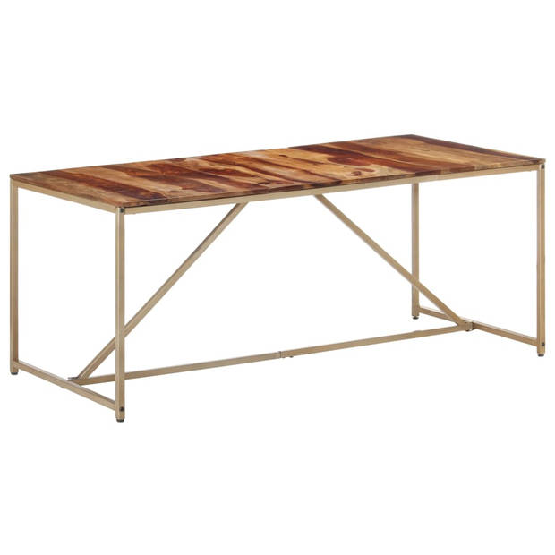 The Living Store Eettafel Industriële Stijl - Sheeshamhout - 180x90x76cm