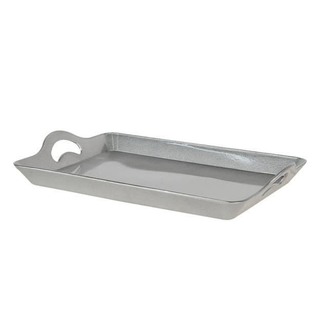 Clayre & Eef Zilverkleurig Dienblad 45*32*3 cm van Melamine