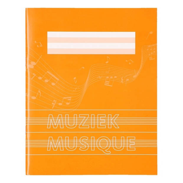 3x stuks A5 schriften met muzieknoot balken oranje - Schriften
