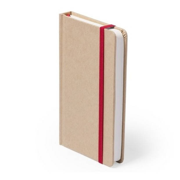 8x stuks notitieboekjes rood met elastiek in A6 formaat - Schriften
