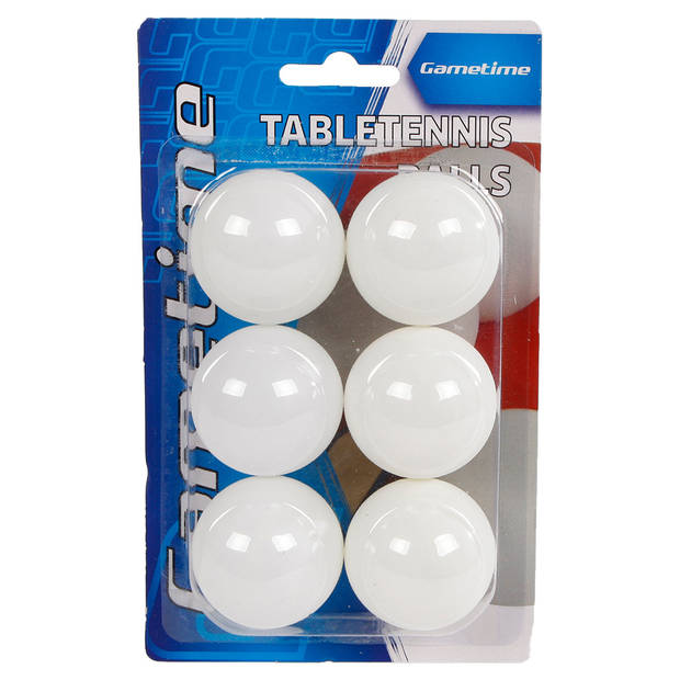 Gametime tafeltennisballen 4 cm wit 6 stuks