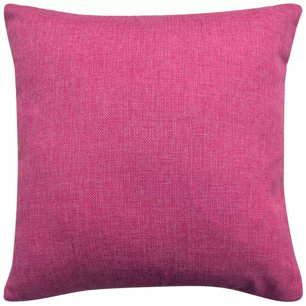 vidaXL Kussenhoezen 4 stuks linnen look roze 40x40 cm