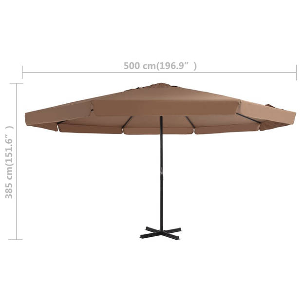 The Living Store Tuinparasol - Hangend - 500 x 385 cm - Taupe