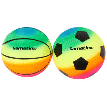 Gametime mini sportballenset junior 10 cm PVC 2-delig