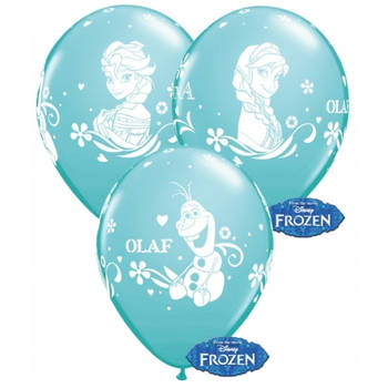 Blauwe Frozen ballonnen 12x stuks - Ballonnen