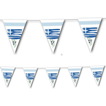 Set van 3x stuks Griekse vlag vlaggenlijnen slingers 3,5 meter - Vlaggenlijnen