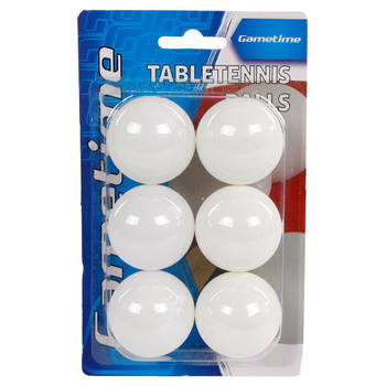 Gametime tafeltennisballen 4 cm wit 6 stuks