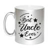 Best Uncle Ever cadeau mok / beker zilverglanzend 330 ml - feest mokken