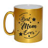 Best Mom Ever cadeau mok / beker goudglanzend 330 ml - feest mokken
