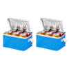 2x stuks strand sixpack mini koeltasjes blauw 20 x 15 x 12 cm - Koeltas