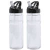 2x Transparante drinkfles/waterfles 650 ml - Drinkflessen