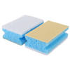 4x stuks grote blauwe sponzen / schoonmaaksponzen voor sanitair 11 cm - Sponzen