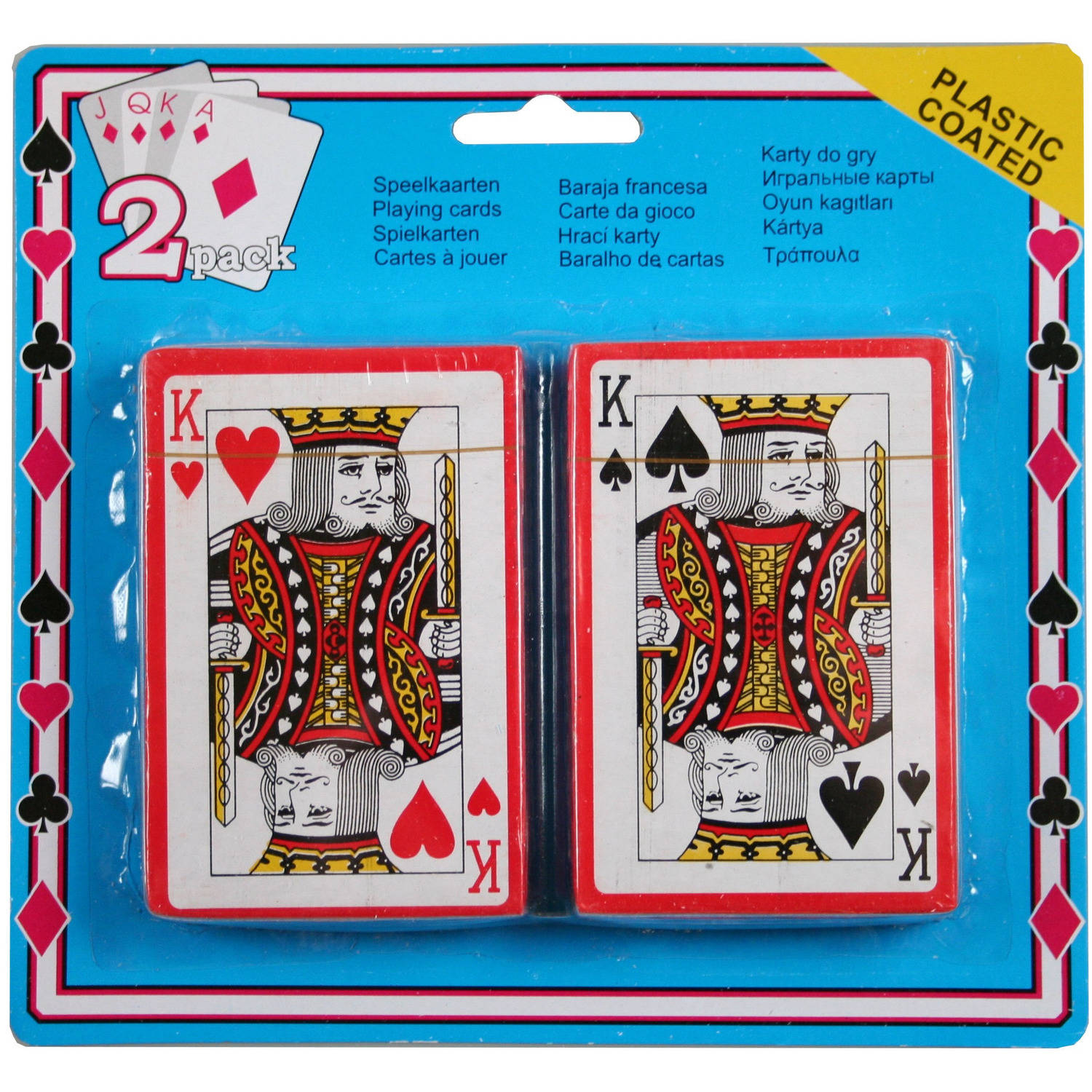 Leraren dag kennis atoom Set van 2x poker/kaartspel speelkaarten geplastificeerd - Kaartspel |  Blokker