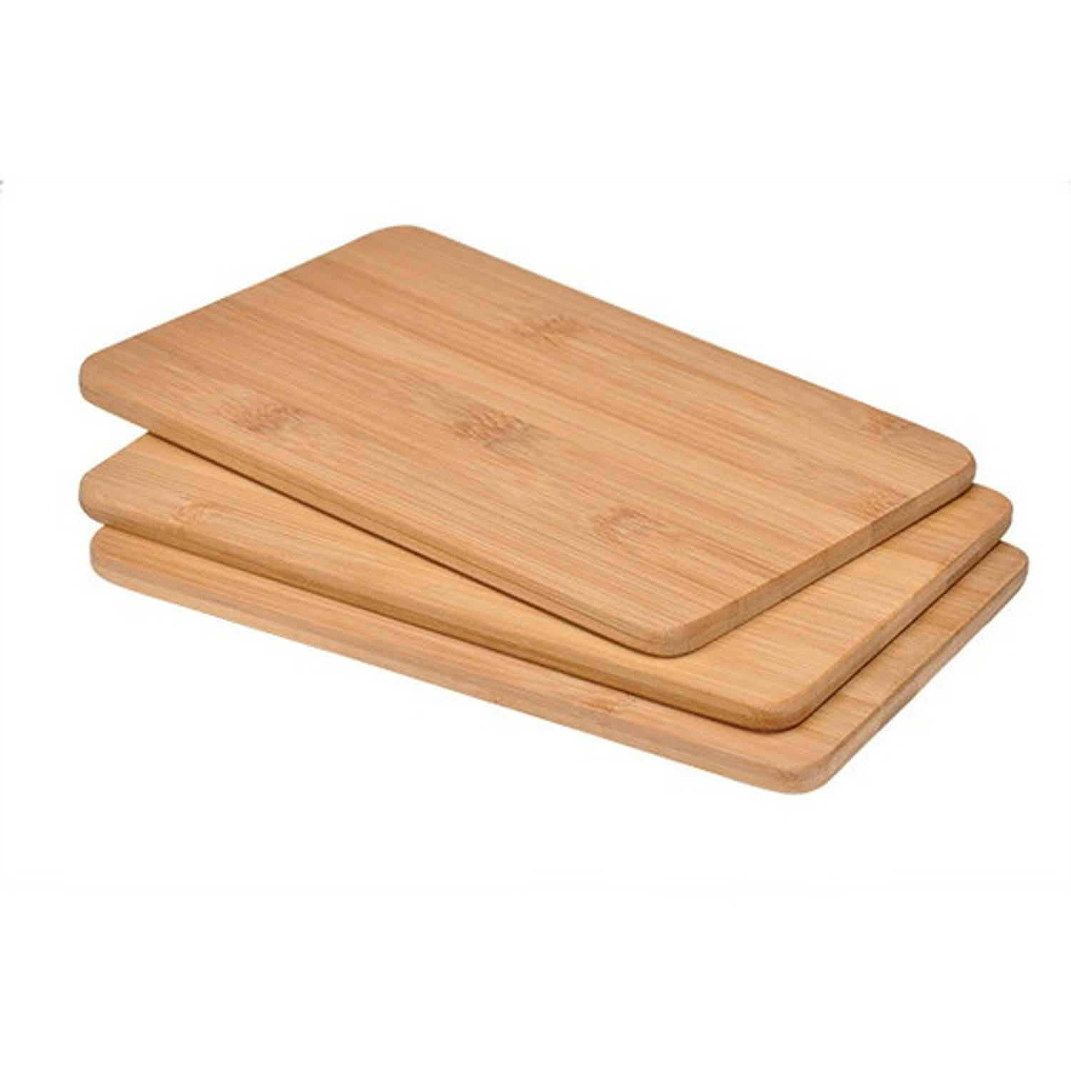 Set Van 3x Houten Bamboe Serveer Planken-Snijplanken-Broodplanken 22 Cm Snijplanken-Serveerplanken