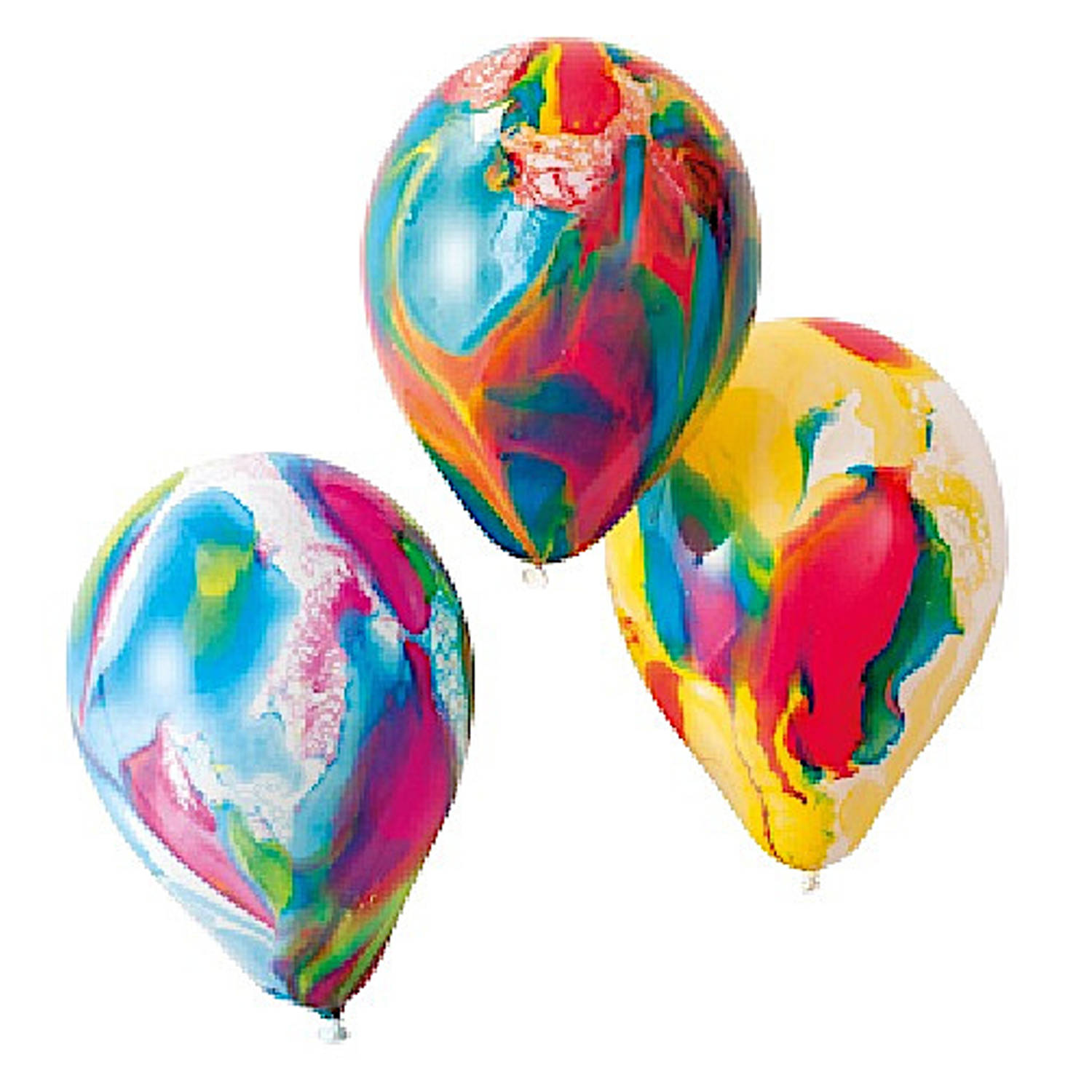 8 Latex Balloons Marbled Balloons Assorted 18 cm/7