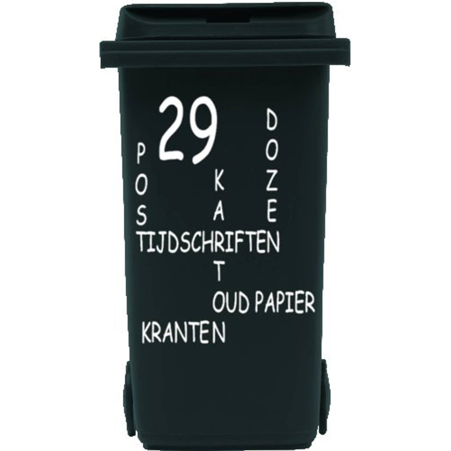 Sticker voor papier kliko container met huisnummer | Rosami