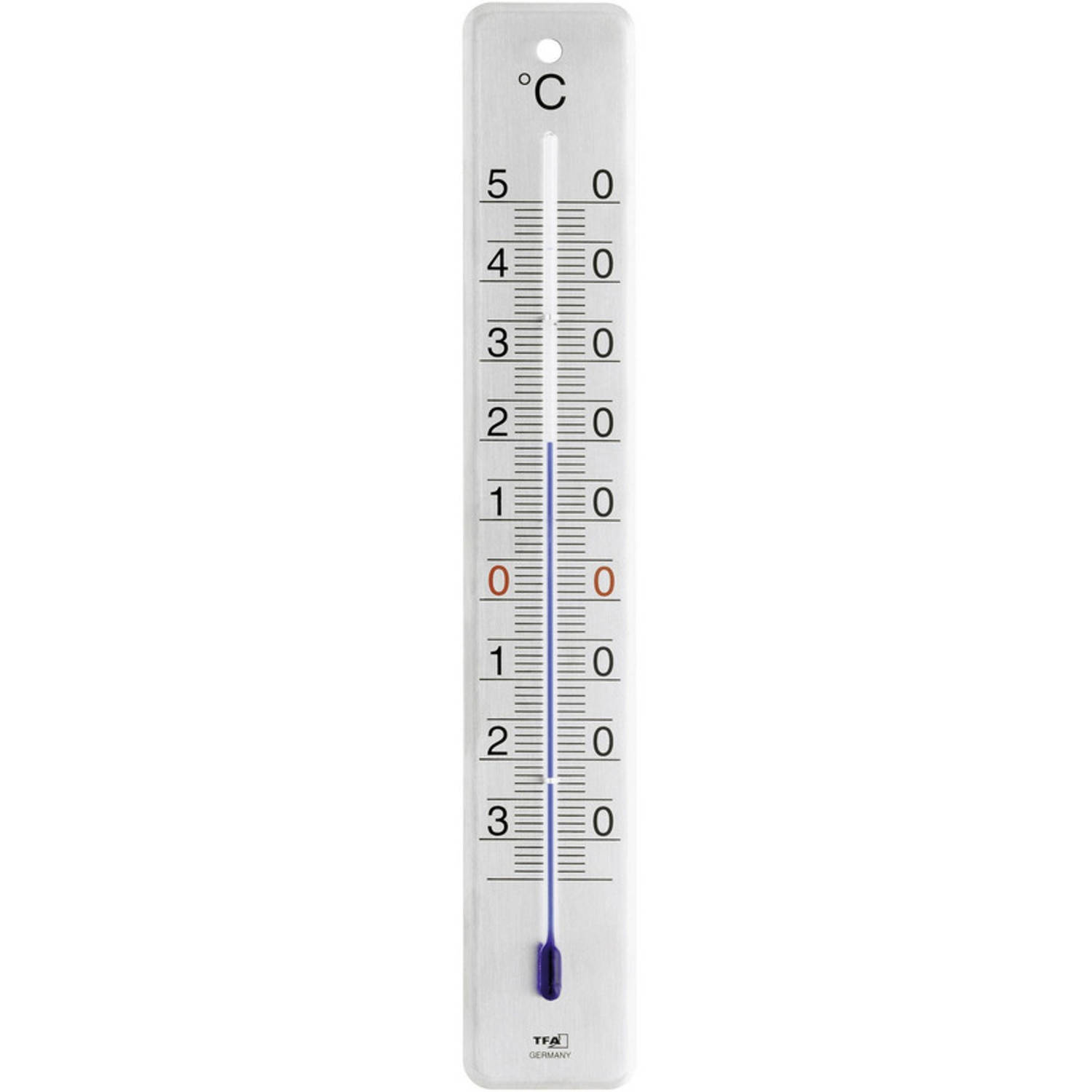 Binnen/buiten thermometer RVS 4,5 x 28 cm - Buitenthemometers - Temperatuurmeters |