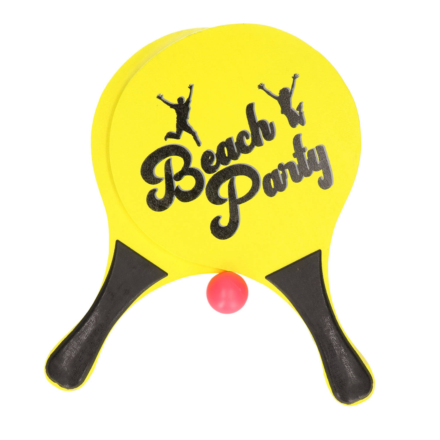 Gele Beachball Set Buitenspeelgoed Houten Beachballset Rackets-batjes En Bal Tennis Ballenspel