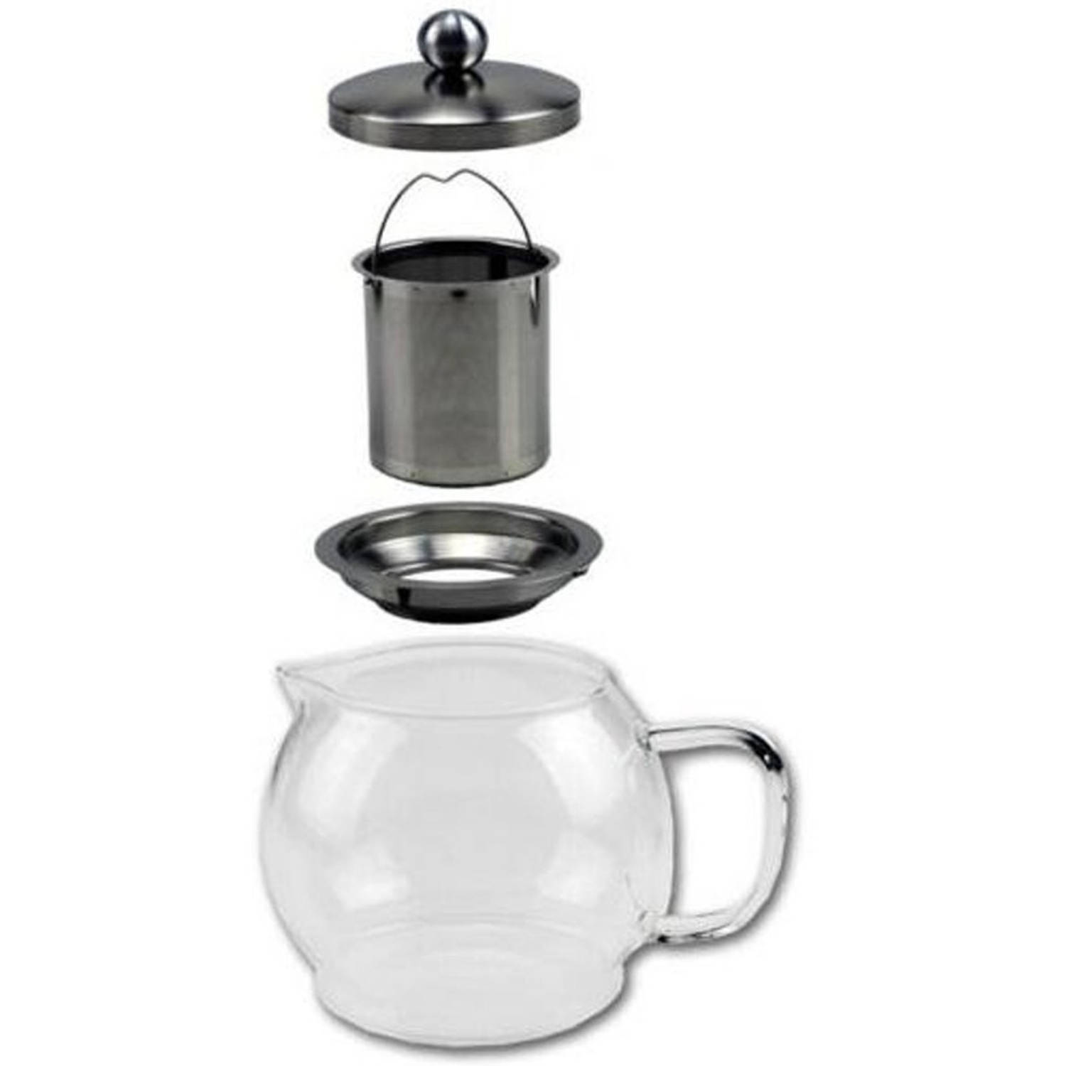 rust ruw bladzijde Glazen koffiepot / theekan / theepot met filter 1,2 liter - Theepotten |  Blokker