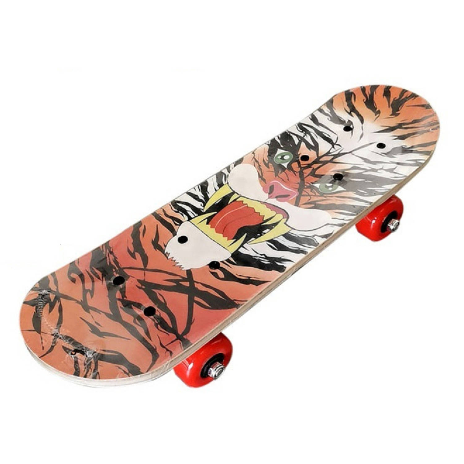 cafetaria uitroepen nieuwigheid Groot houten skateboard met tijgerprint 81 cm - Skateboards | Blokker