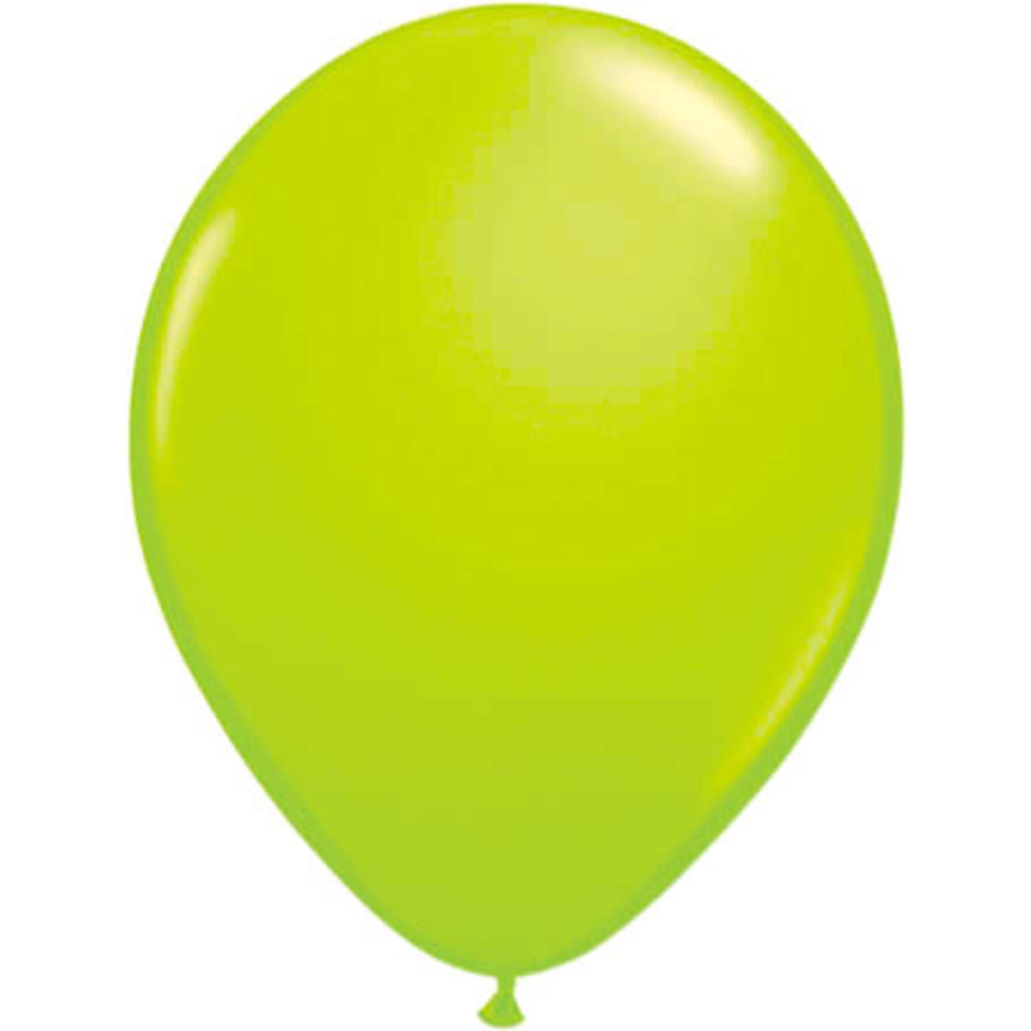 8x stuks Neon fel groene latex ballonnen 25 cm - Ballonnen