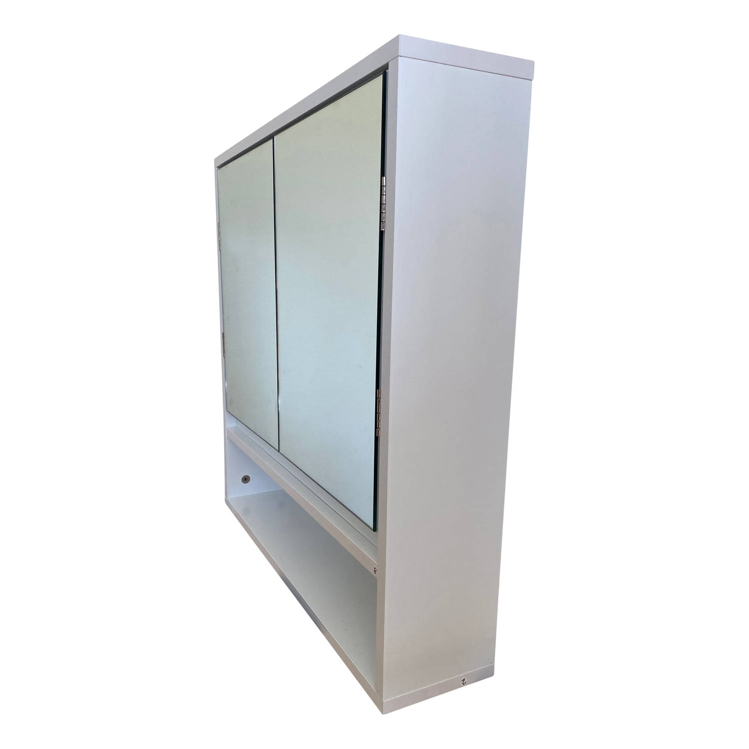 Indrukwekkend Inefficiënt Interactie MDF Spiegelkast met 2 spiegeldeuren met legplank en open plank - Wit |  Blokker