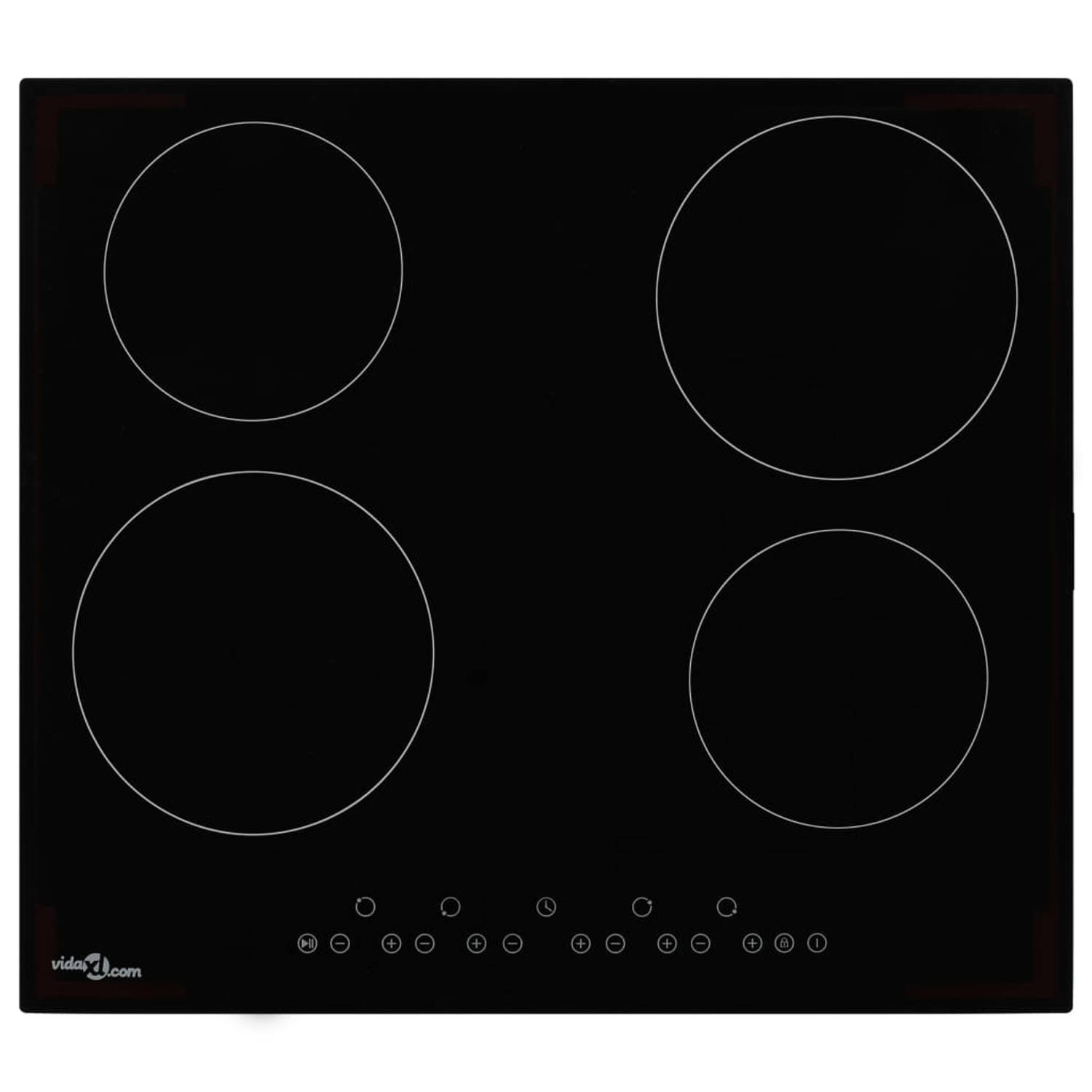 vidaXL Keramische kookplaat met 4 kookzones aanraakbediening 6000 W