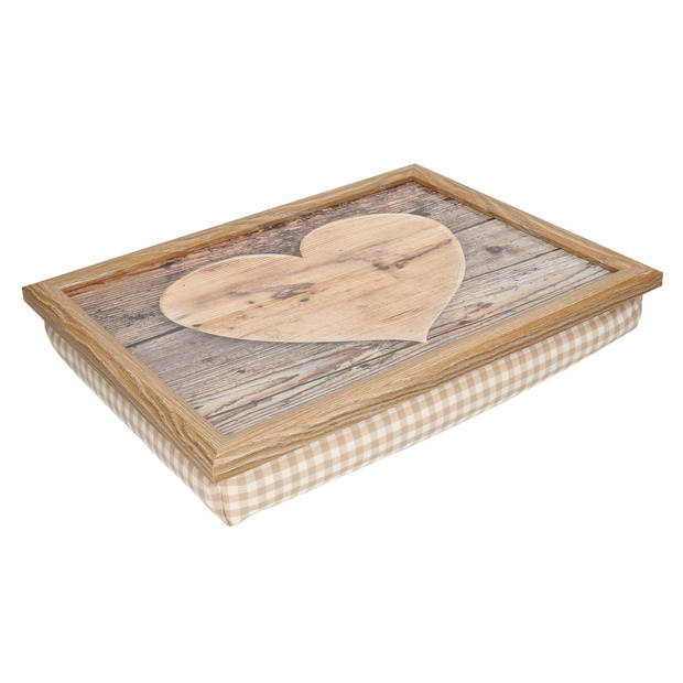 Laptray/schoottafel hart houtprint 43 x 33 cm - Dienbladen