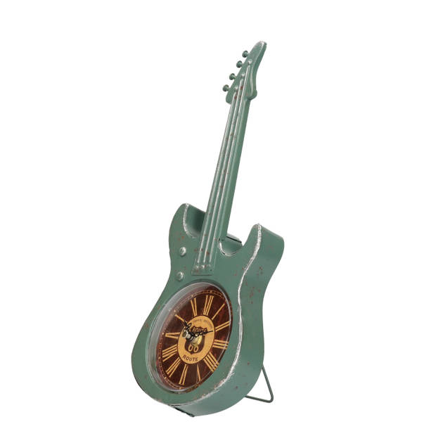 Turquoise elektrische gitaar klok 34 cm - Tafelklokken