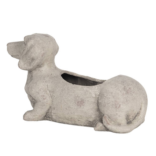 Clayre & Eef Grijze Bloempot hond 24*9*13 cm 6TE0305