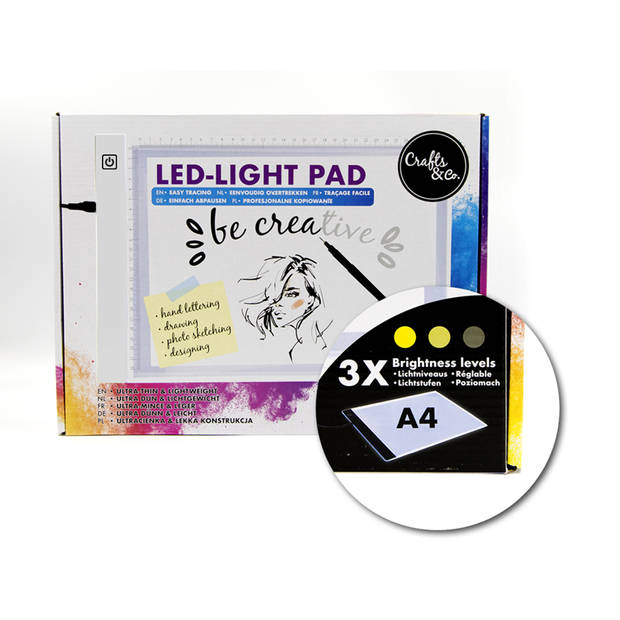 Crafts & Co A4 Light Pad - LED Tekenbord - 235 x 335 mm - Wit
