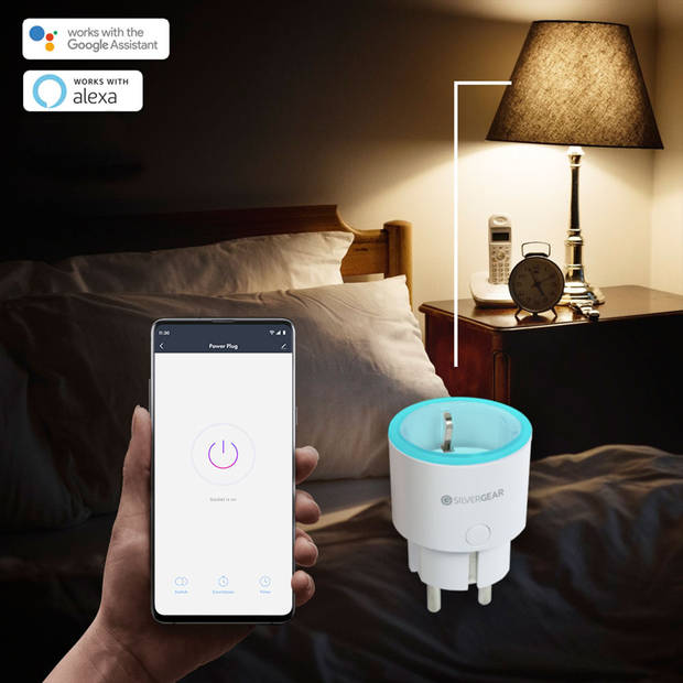 Silvergear Smart Plug WiFi - Slimme Stekker - 6 Stuks - Koppel met Google Home, Amazon Alexa en App
