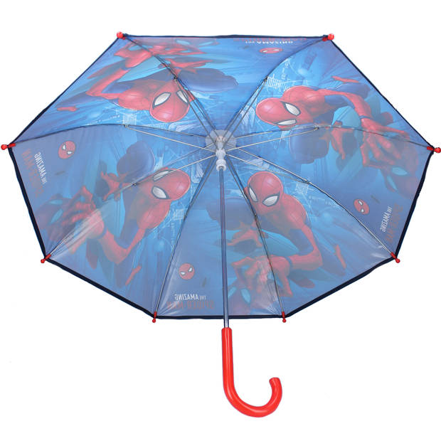 Marvel Spiderman kinderparaplu voor jongens/meisjes/kinderen 59 x 71 cm - Kinderparaplu - Regenkleding/regenaccessoires