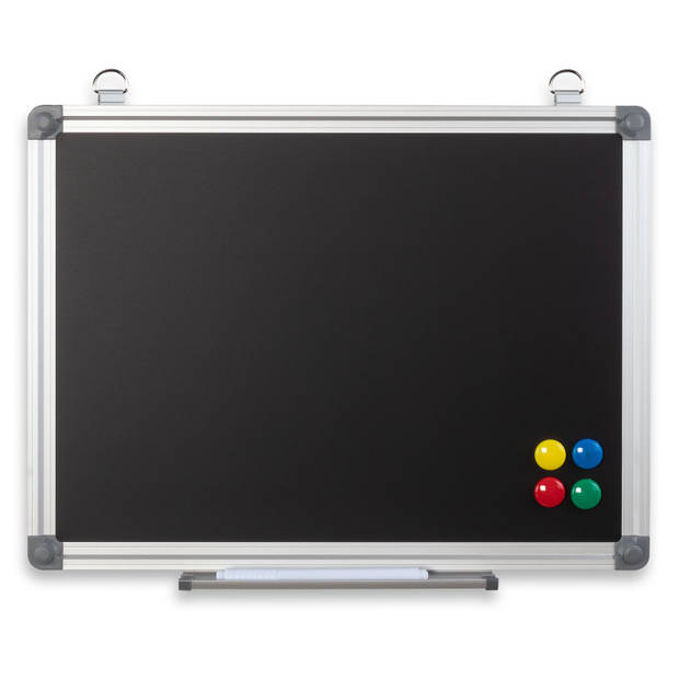 Büromi Magnetisch Zwart Krijtbord 110x80 cm Alu frame - incl. toehoren