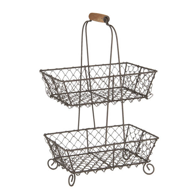 Clayre & Eef Zwarte Etagère 23*15*37 cm 6Y3767