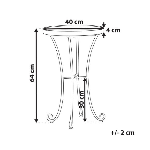 Beliani CAVINIA - Ronde tafel-Roze-IJzer