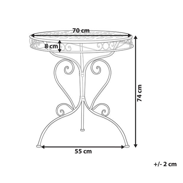 Beliani ALBINIA - Ronde tafel-Roze-IJzer