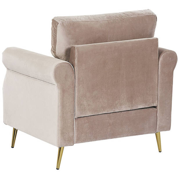 Beliani VIETAS - Fauteuil-Beige-Fluweel