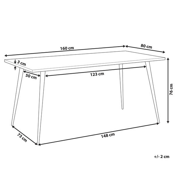 Beliani SANTIAGO - Eettafel-Grijs-Vezelplaat