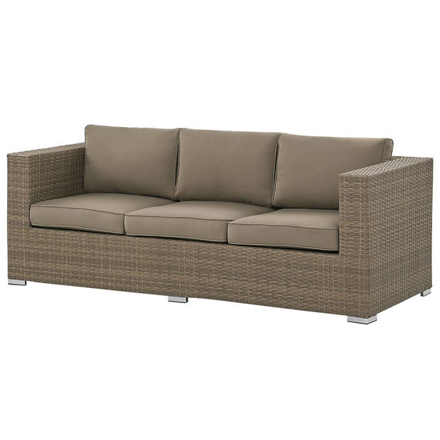 Beliani BELLUNO - Loungeset-Bruin-PE rotan