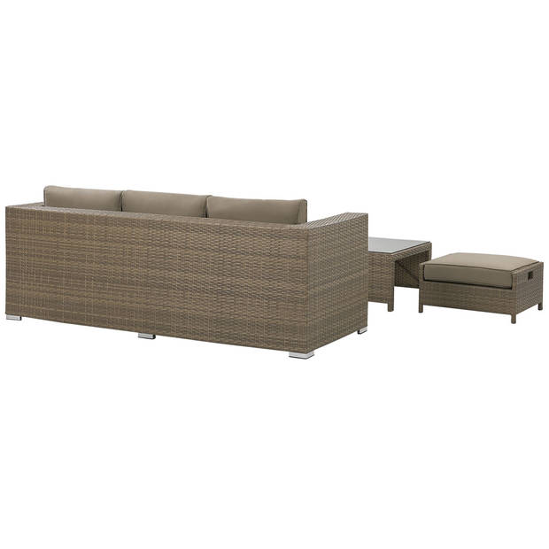 Beliani BELLUNO - Loungeset-Bruin-PE rotan