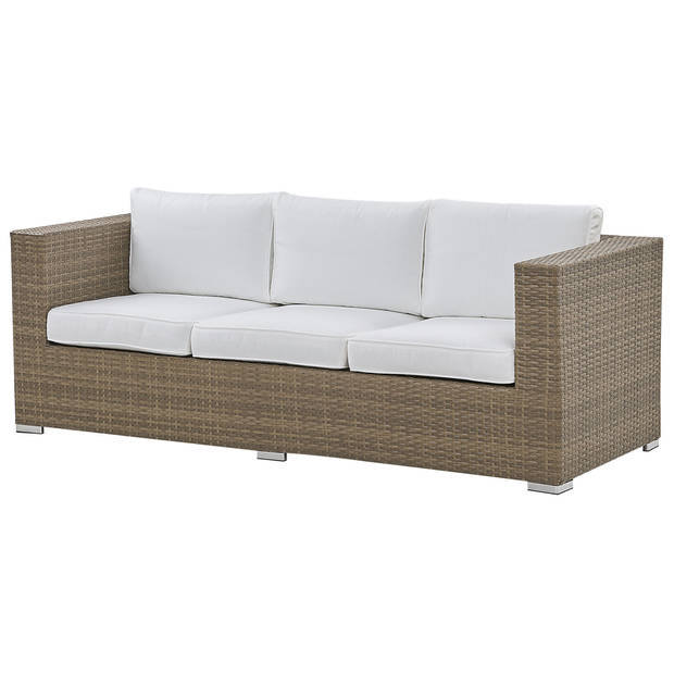 Beliani BELLUNO - Loungeset-Wit-PE rotan