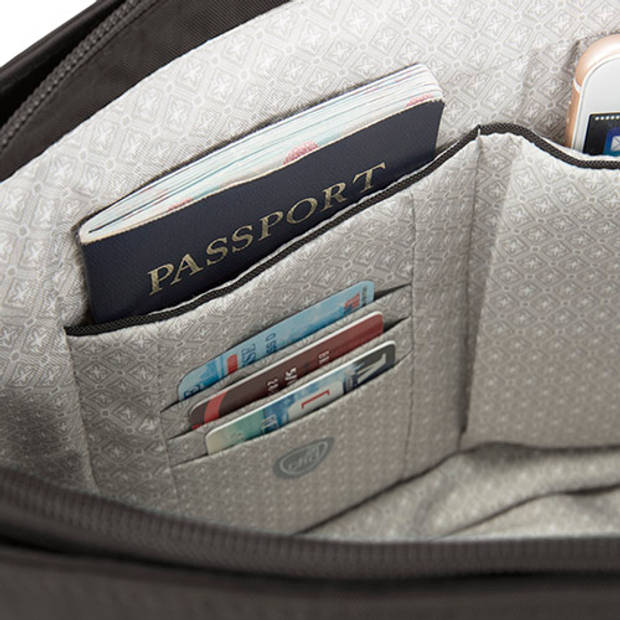 Travelon Essentials Anti-diefstal Damestas Schoudertas Pocket Crossbody RFID Zwart 43489