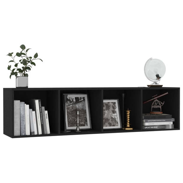 The Living Store Boekenkast - 143 x 30 x 36 cm - zwart hout