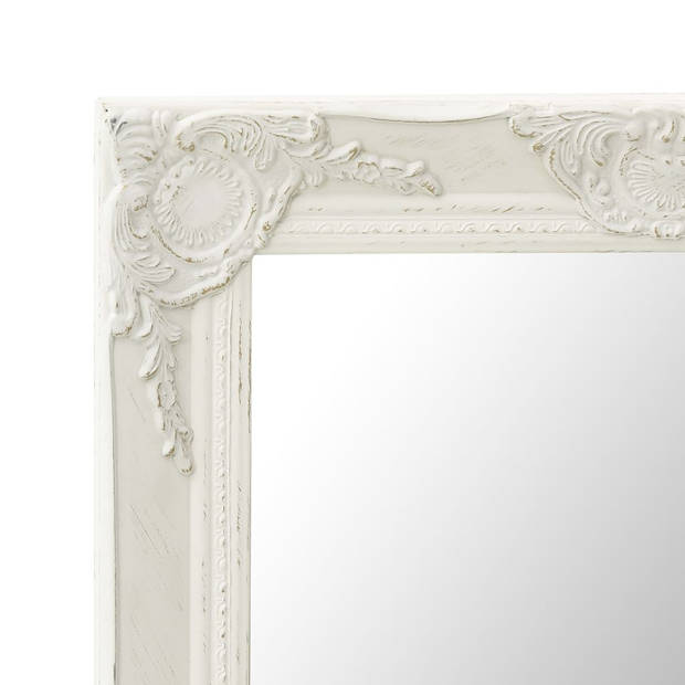 vidaXL Wandspiegel barok stijl 60x40 cm wit