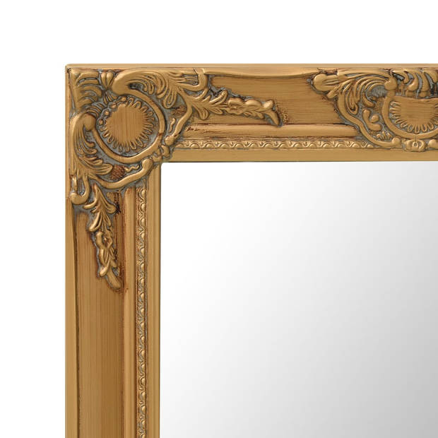 The Living Store Wandspiegel Barok Goud 50 x 80 cm - Antieke Uitstraling - Houten Frame