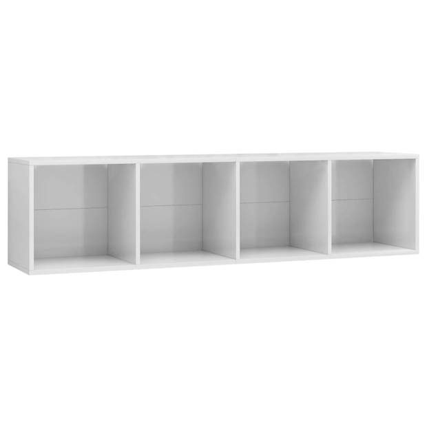 vidaXL Boekenkast/tv-meubel 143x30x36 cm hoogglans wit