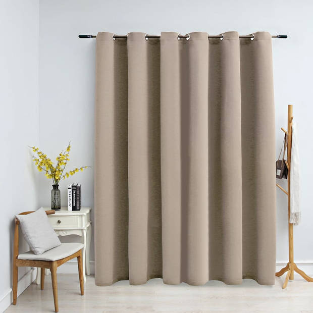 The Living Store Gordijn Gentle Beige 290x245 cm - Premium polyester