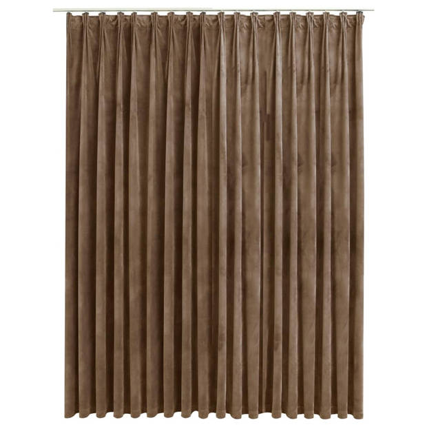 vidaXL Gordijn verduisterend met haken 290x245 cm fluweel beige