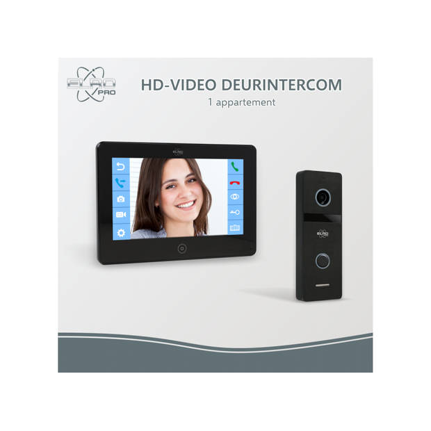 ELRO PRO PV40 Full HD Video Deur Intercom Systeem - 1 Bewoner